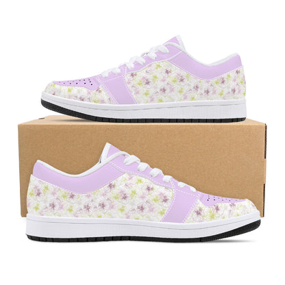 Leather Sneakers - Pastel Flowers