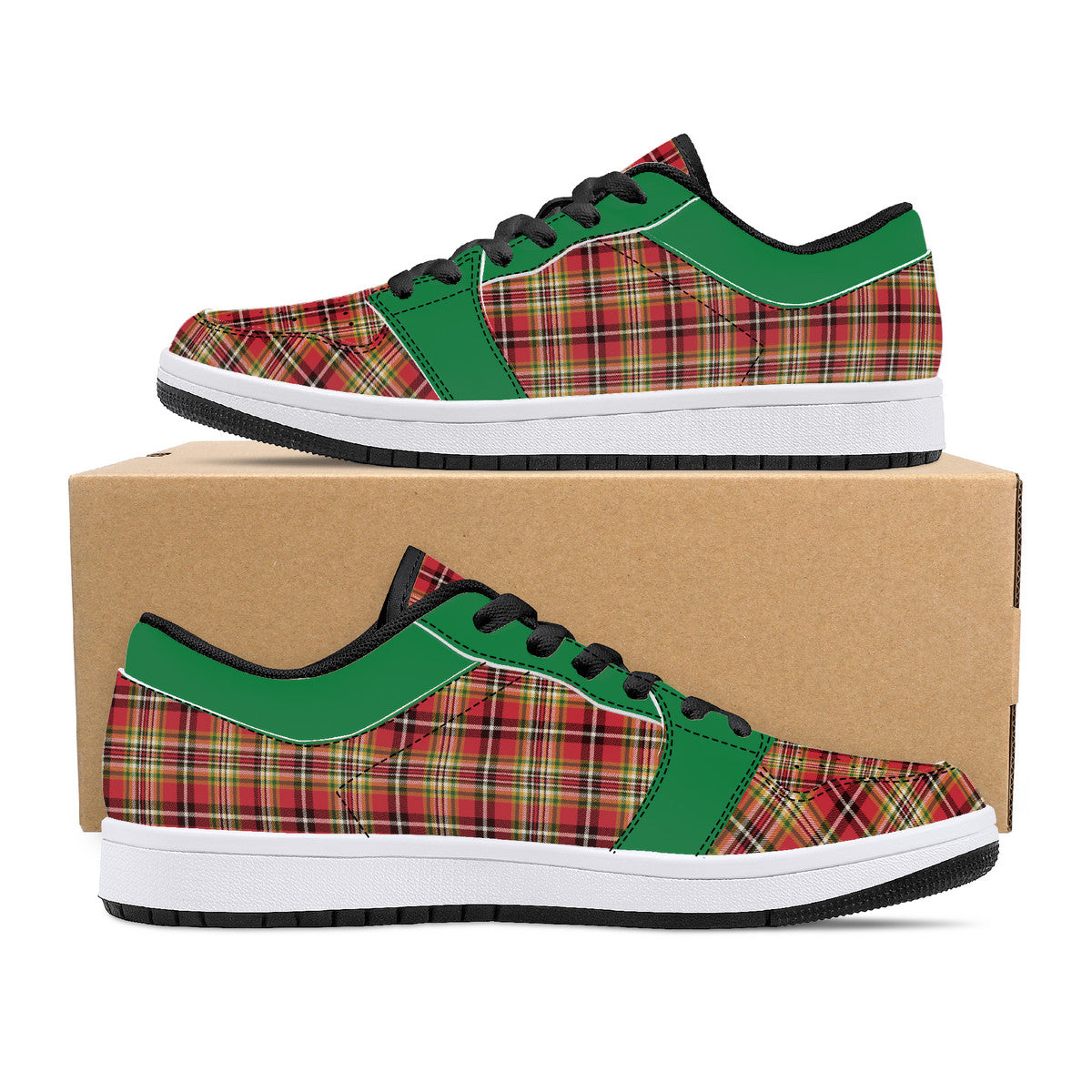 Leather Sneakers - Scottish Plaid