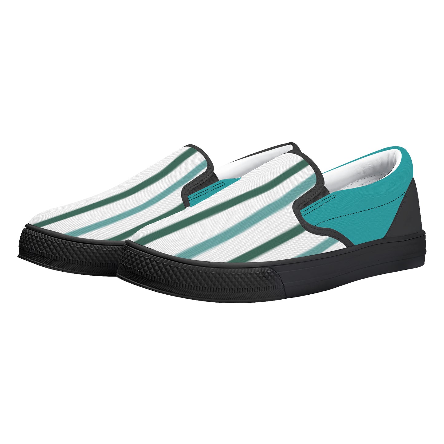 Slip On's - Turquoise & Stripes