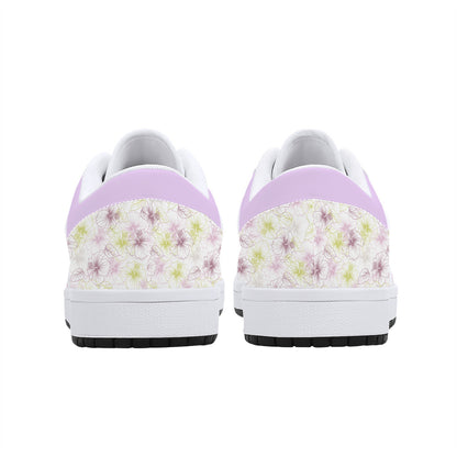 Leather Sneakers - Pastel Flowers