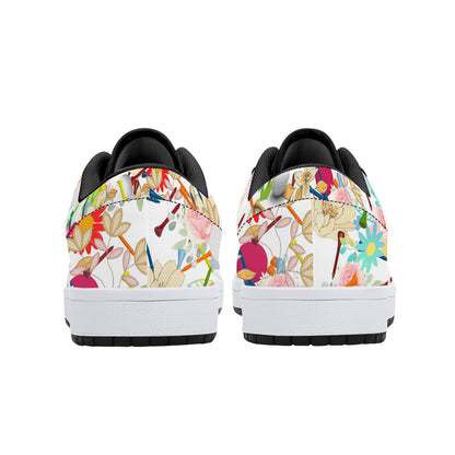 Low-Top Synthetic Leather Sneakers -Golf Balls & Tee's
