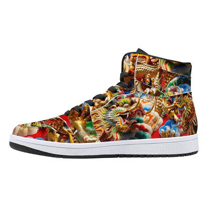 High-Top Leather Sneakers - Dragons