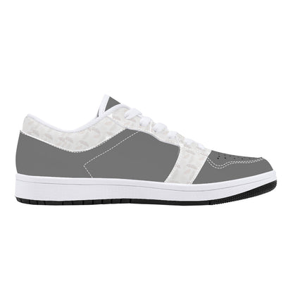 Low-Top Leather Sneakers -Charcoal / Palm Trim
