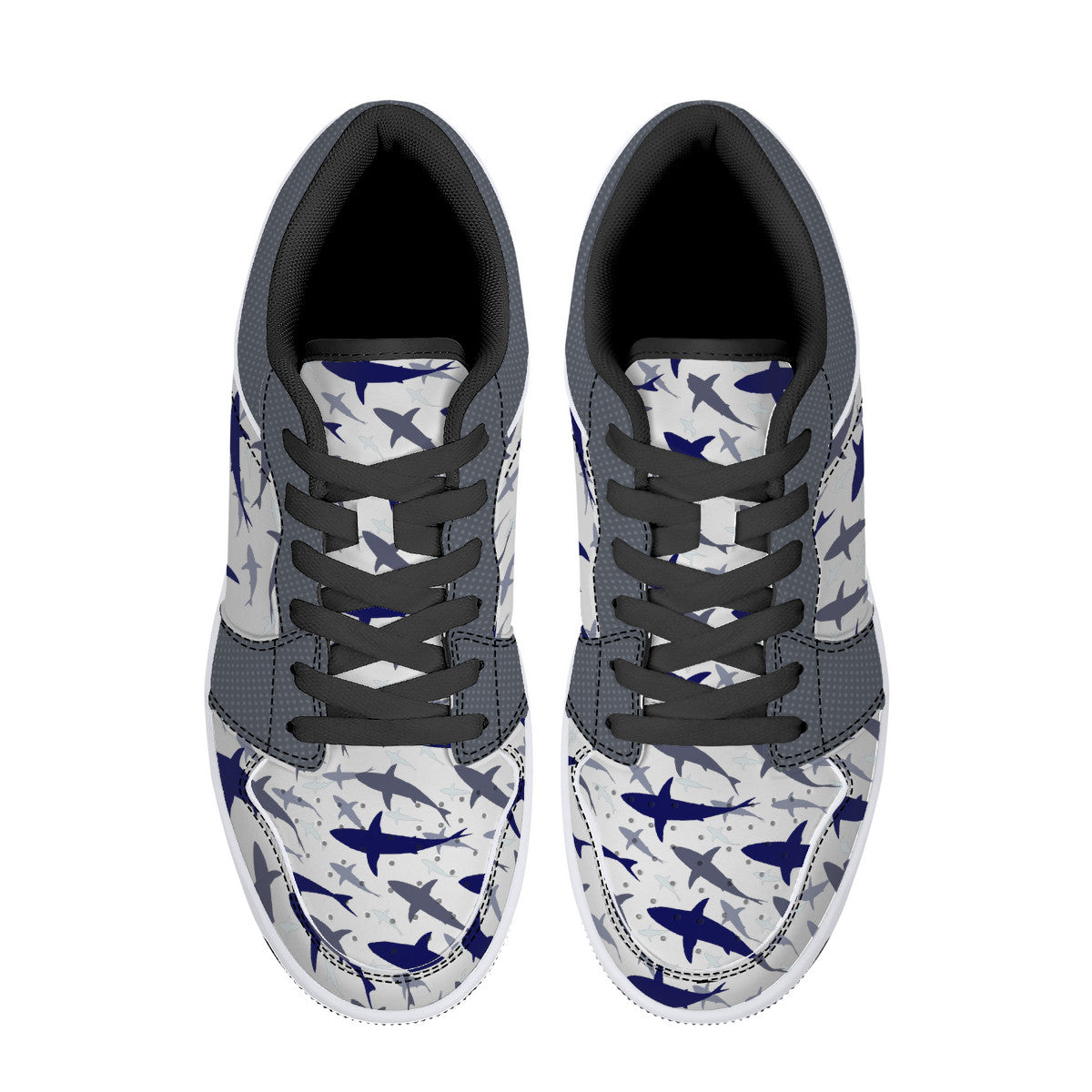 Low-Top Leather Sneakers -Shark Fest