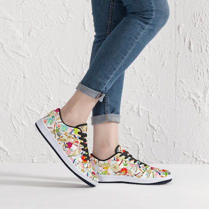 Low-Top Synthetic Leather Sneakers -Golf Balls & Tee's
