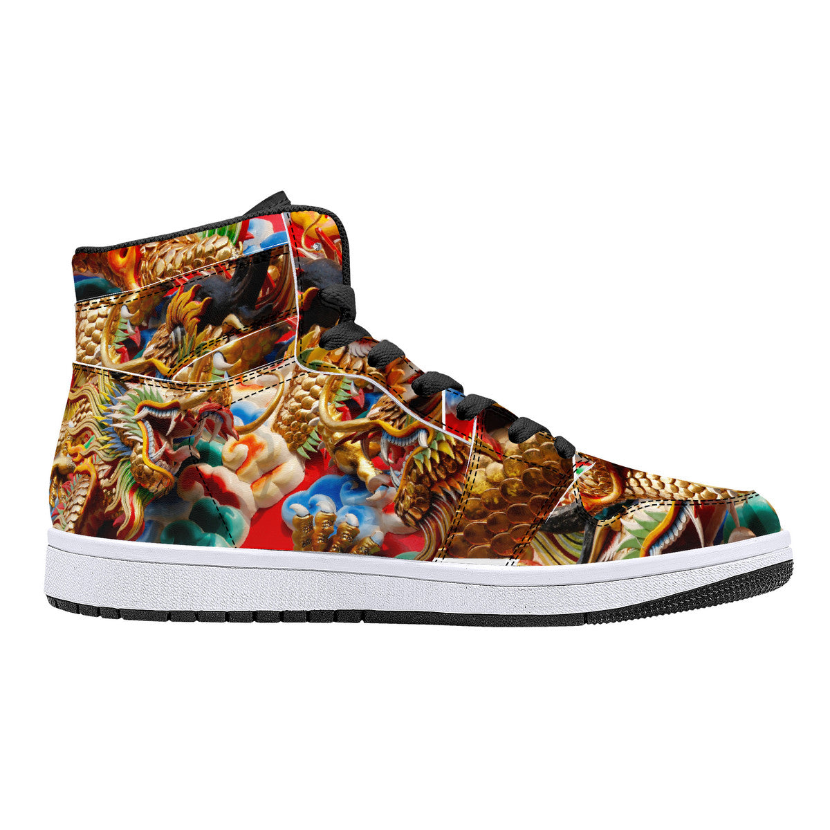 High-Top Leather Sneakers - Dragons