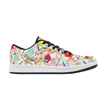 Low-Top Synthetic Leather Sneakers -Golf Balls & Tee's
