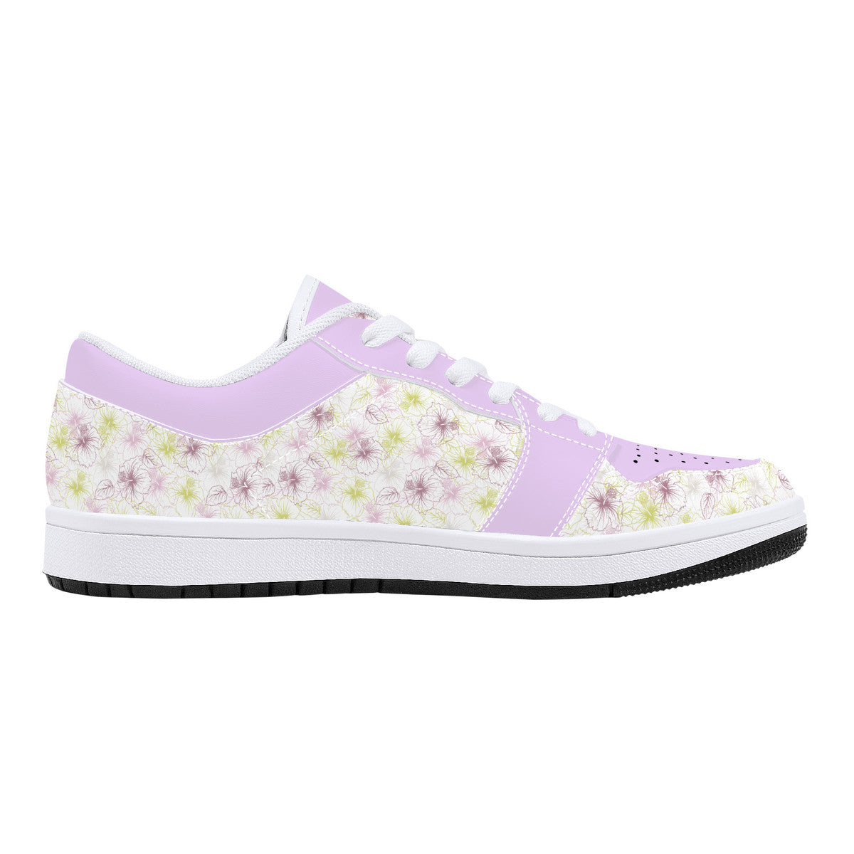 Leather Sneakers - Pastel Flowers