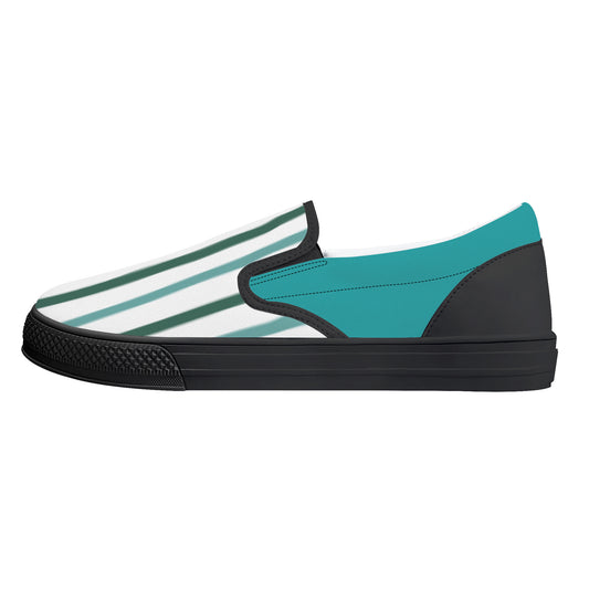 Slip On's - Turquoise & Stripes