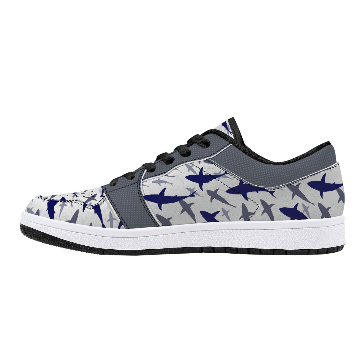 Low-Top Leather Sneakers -Shark Fest