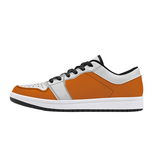 Leather Sneakers-Orange Blossom