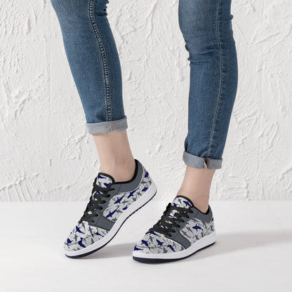 Low-Top Leather Sneakers -Shark Fest
