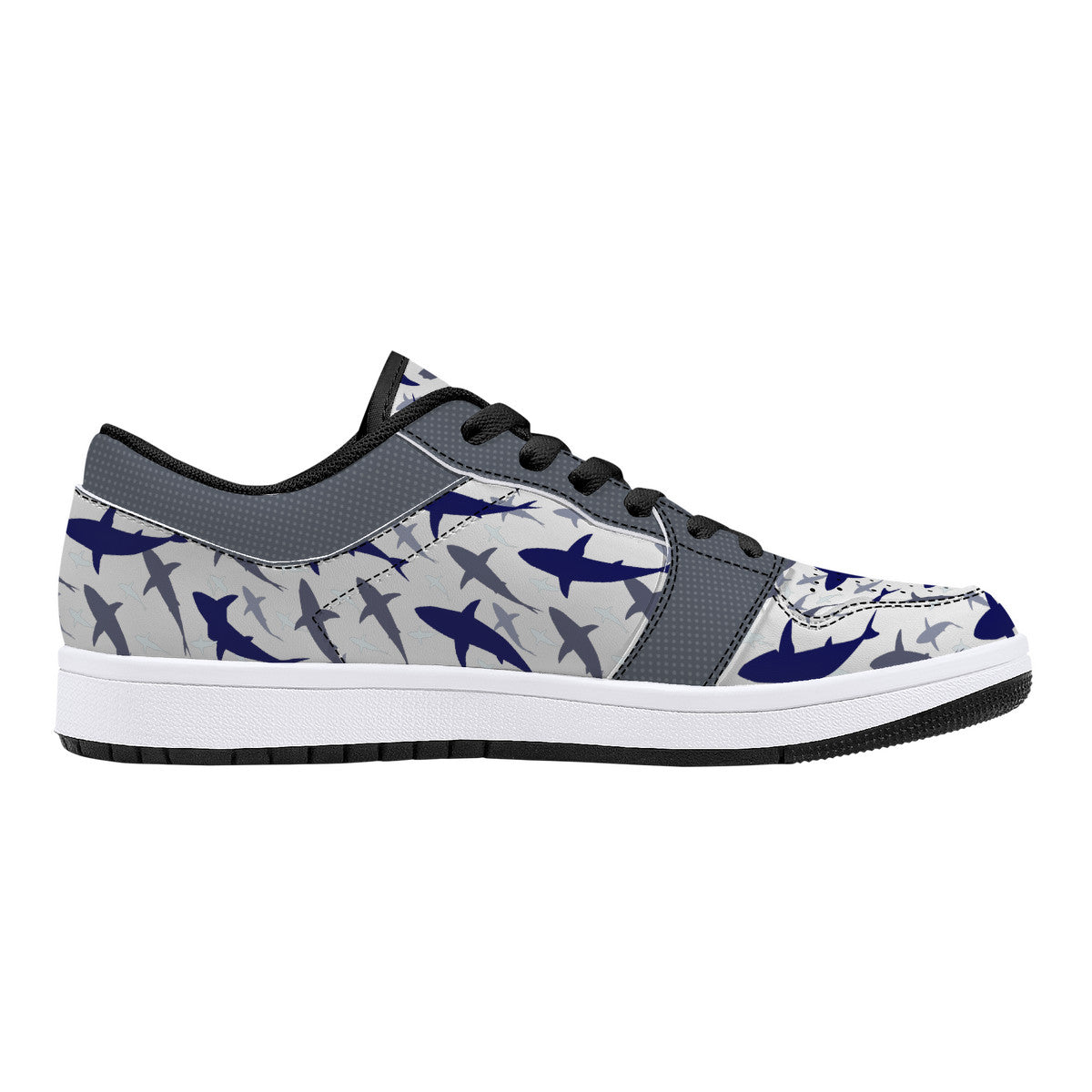 Low-Top Leather Sneakers -Shark Fest