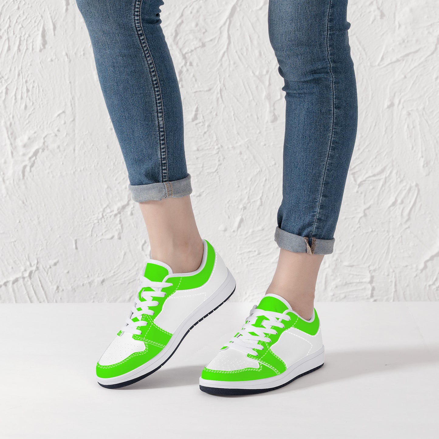 Leather Sneakers - Neon Green