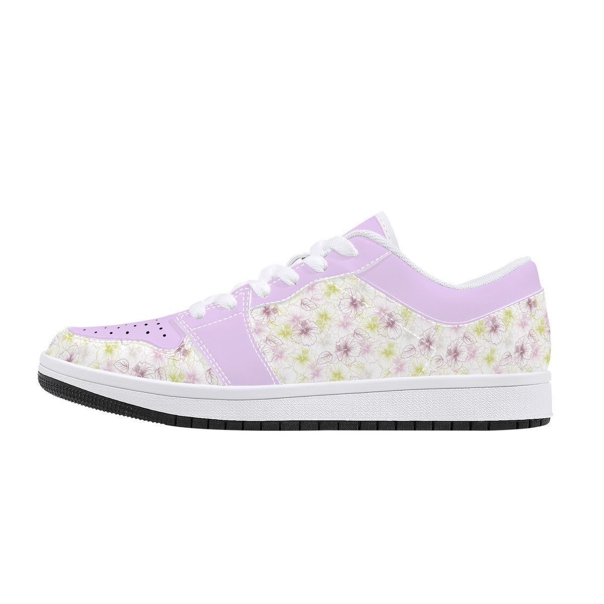 Leather Sneakers - Pastel Flowers