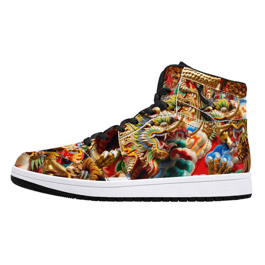 High-Top Leather Sneakers - Dragons