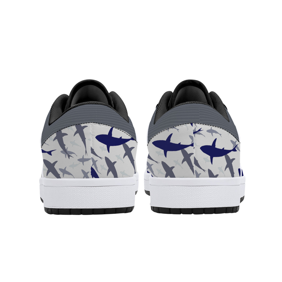 Low-Top Leather Sneakers -Shark Fest