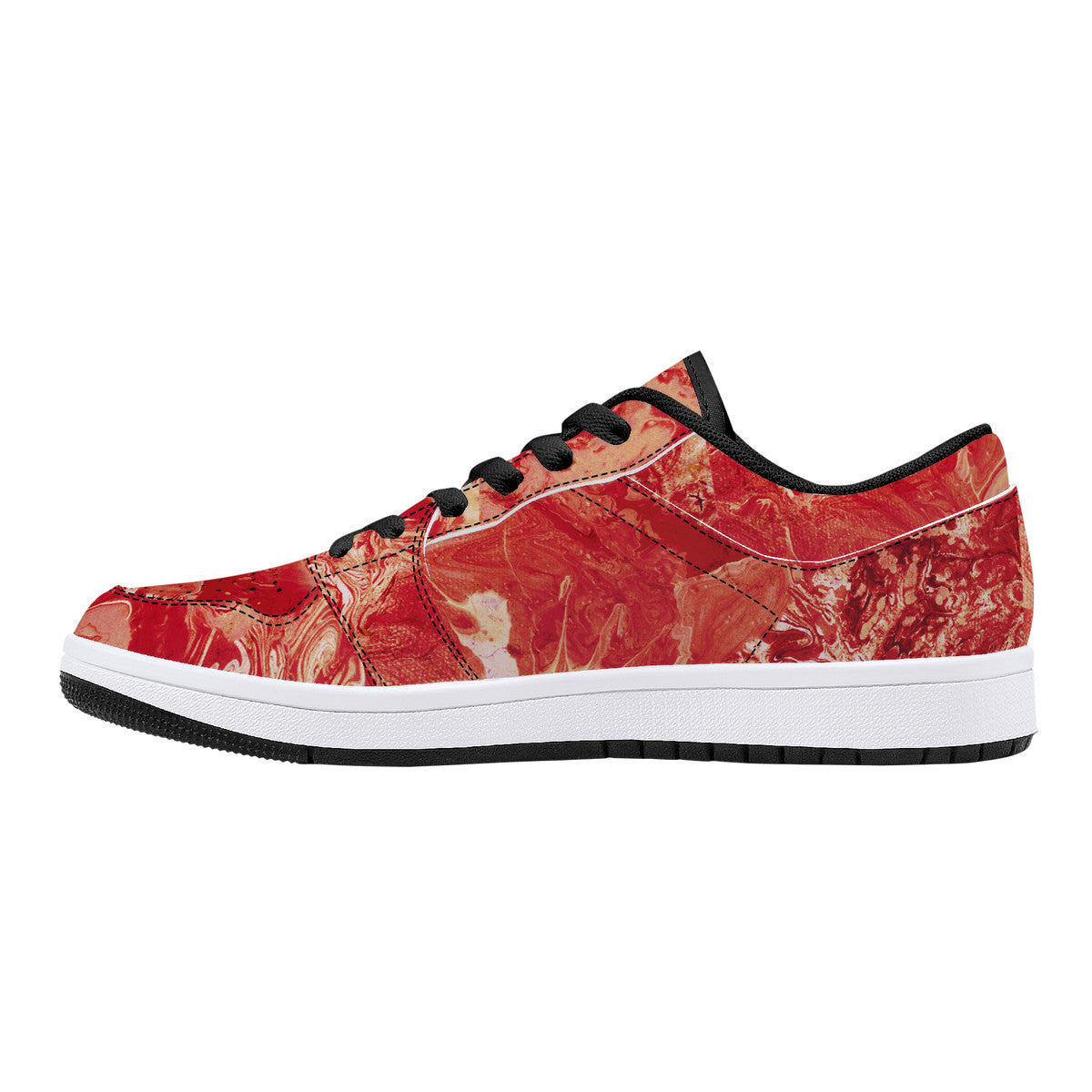 Shades of Red Low-Top Leather Sneakers