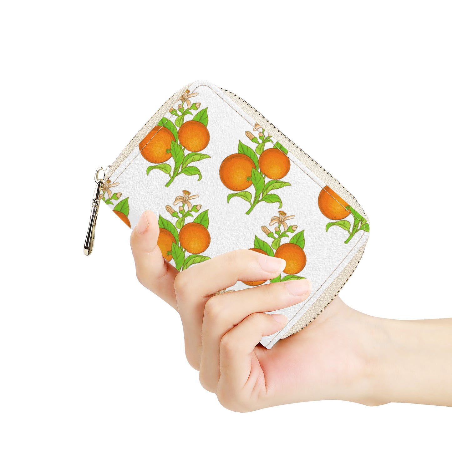 Orange Blossom Zipper Card Holder