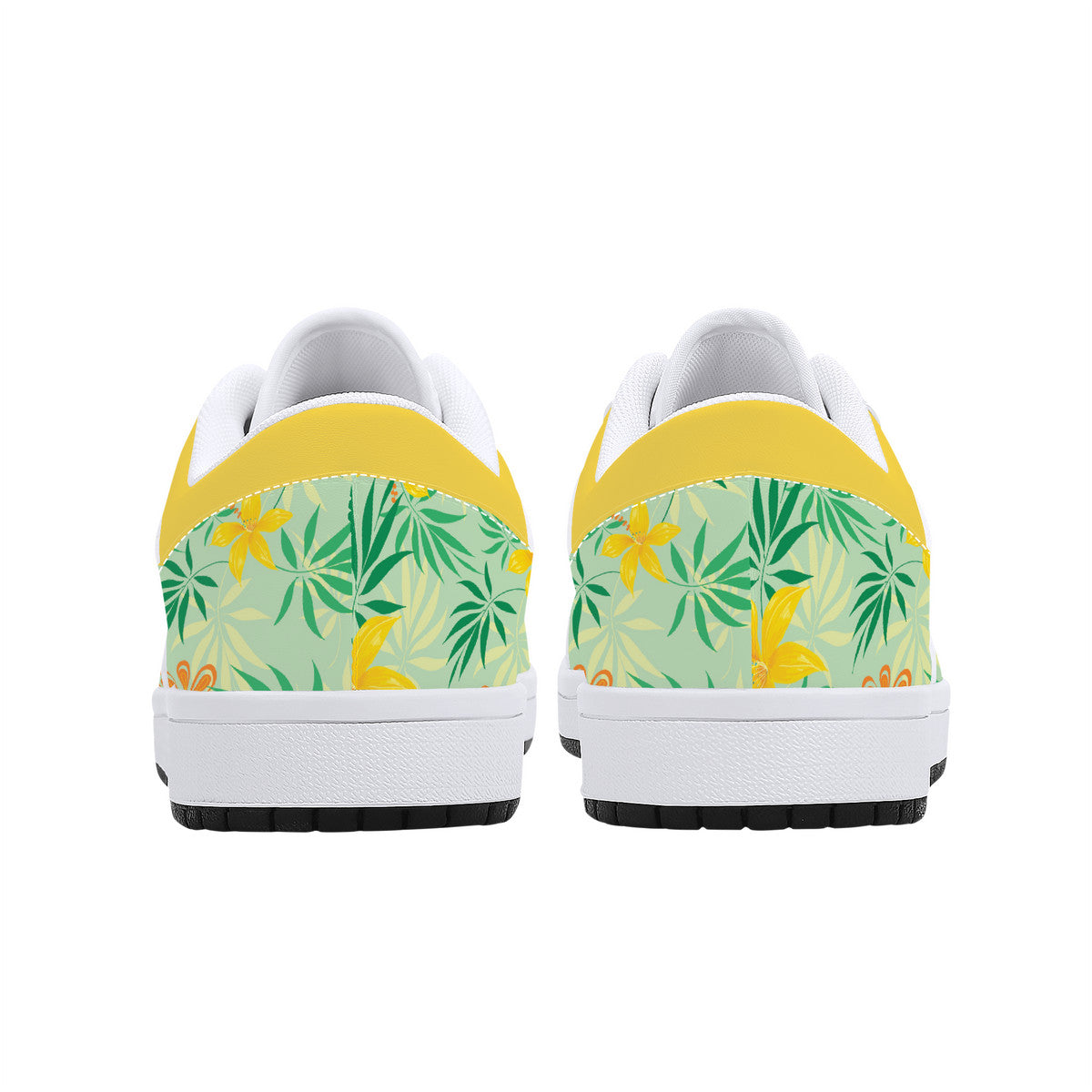 Leather Sneakers - Yellow Spring Flowers
