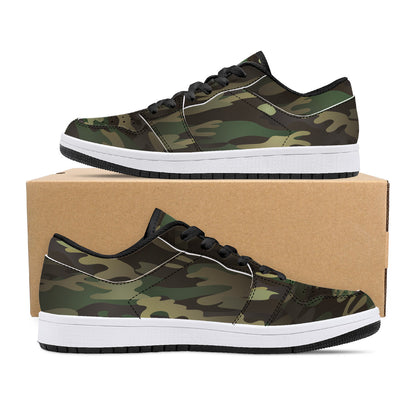 Leather Sneakers - Army Camo