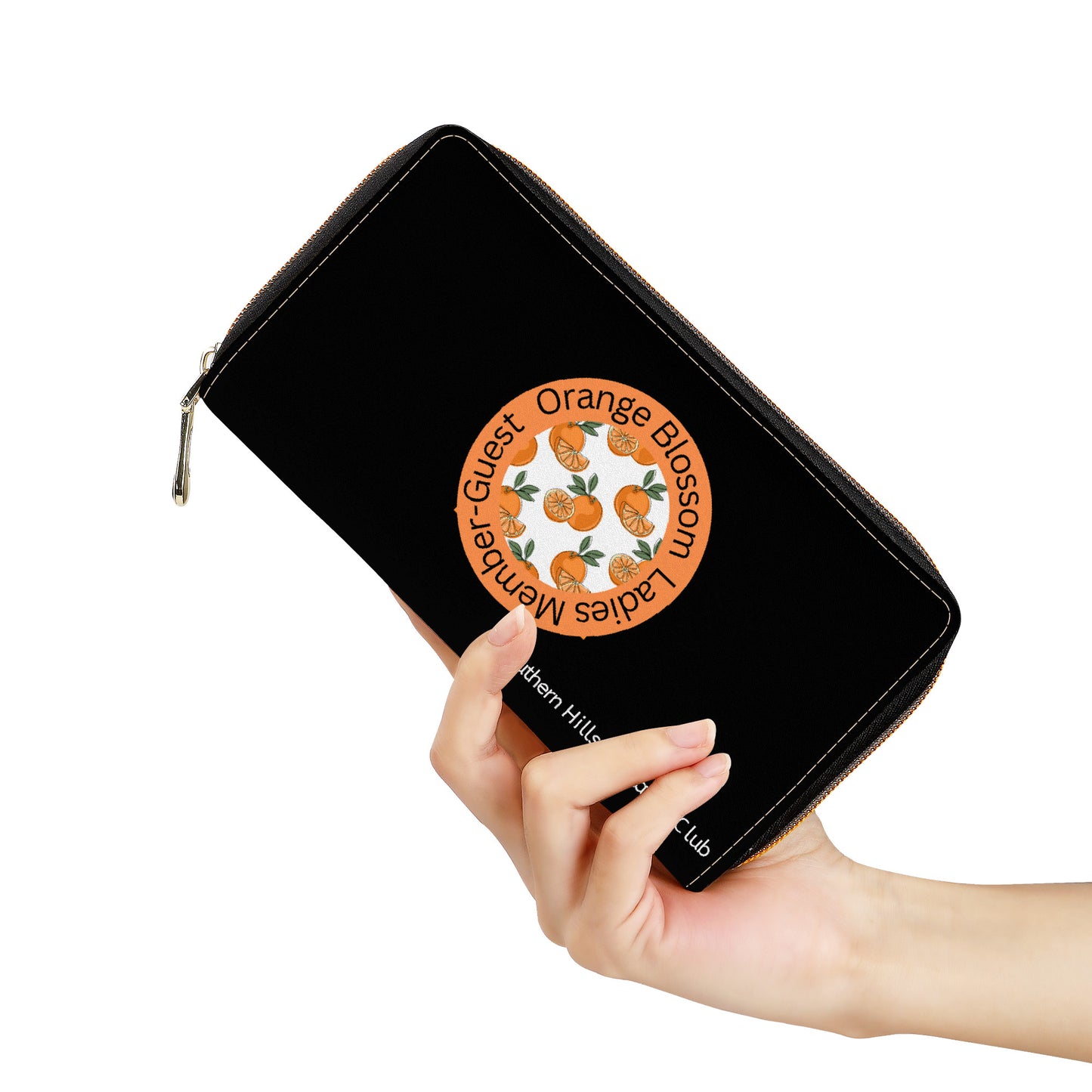 Orange Blossom Zipper Purse Clutch Bag